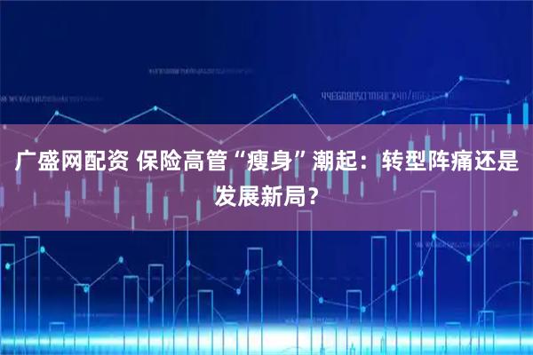 广盛网配资 保险高管“瘦身”潮起:转型阵痛还是发展新局?